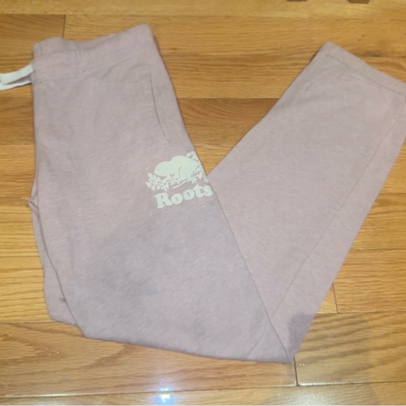 Roots original sweatpants joggers high waisted women’s XS, kids XXL pink - Picture 1 of 9
